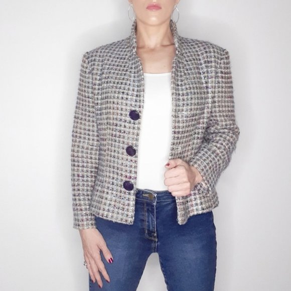 Enrico Baldini Jackets & Blazers - Enrico Baldini Multicolor Tweed Cropped Jacket